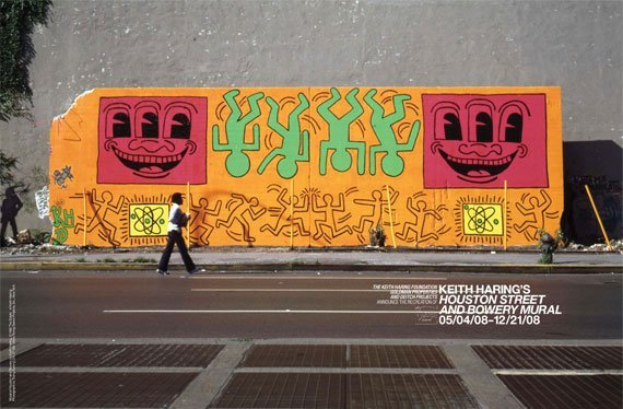 Keith Haring, Houston Street and Bowery mural, as it looked in 1982